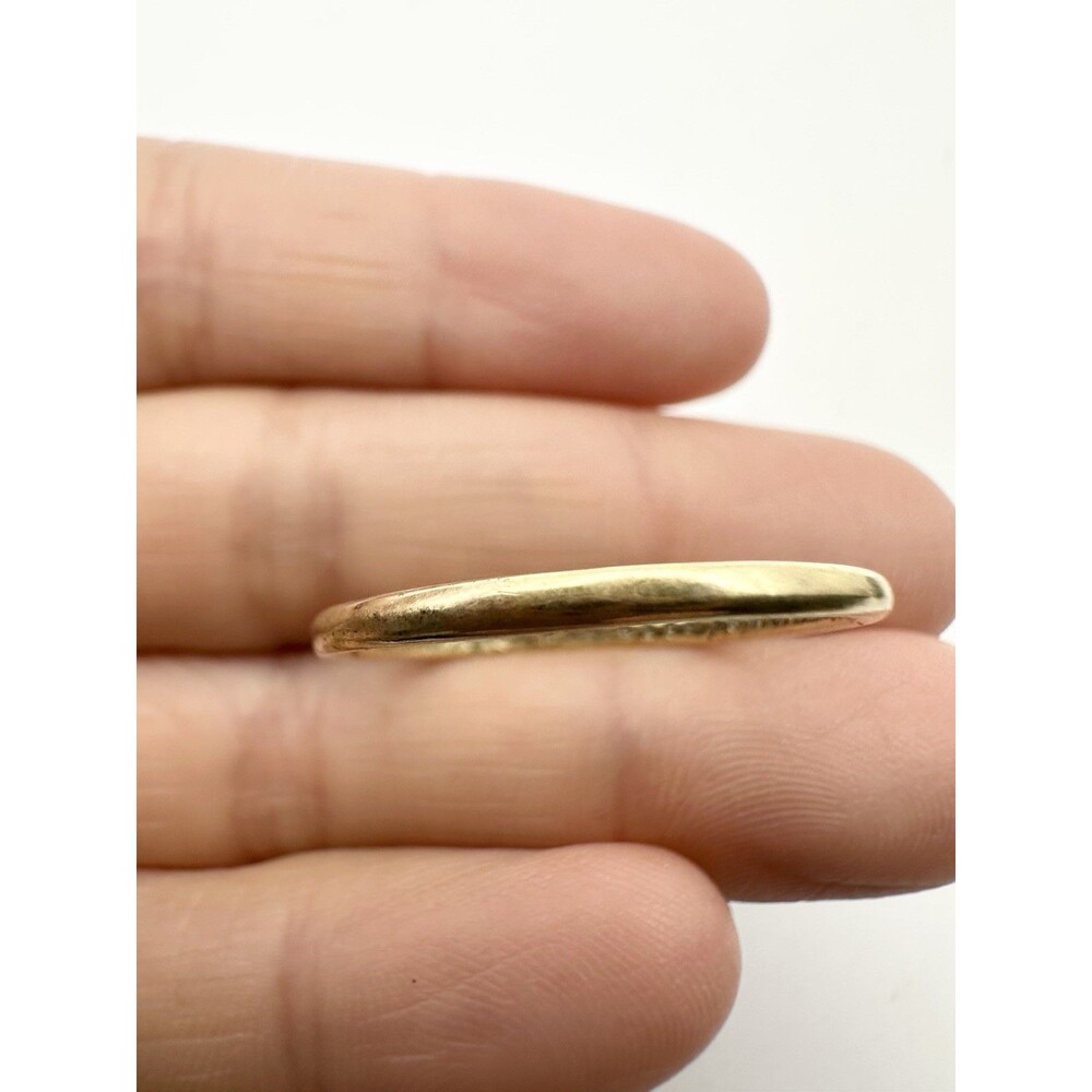 925 Sterling Silver Gold Vermeil Wedding Band Ring Signed Israel Size 12